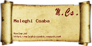 Meleghi Csaba névjegykártya